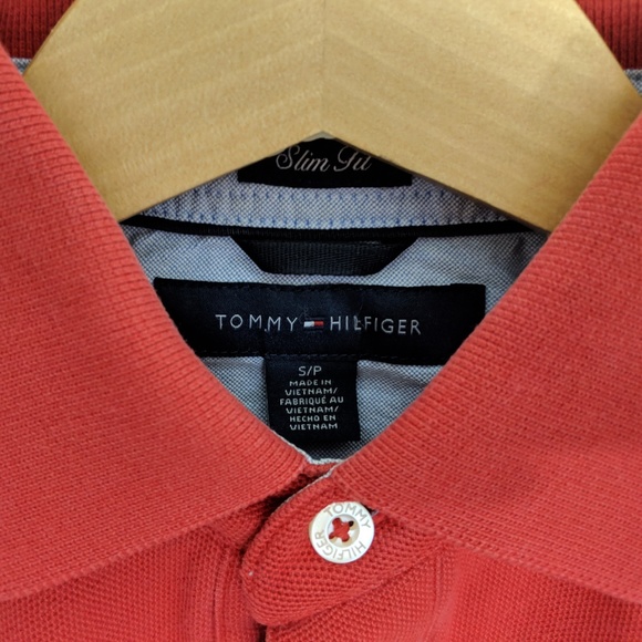 TOMMY HILFIGER Slim Fit Red Short Sleeve Polo - Picture 3 of 3